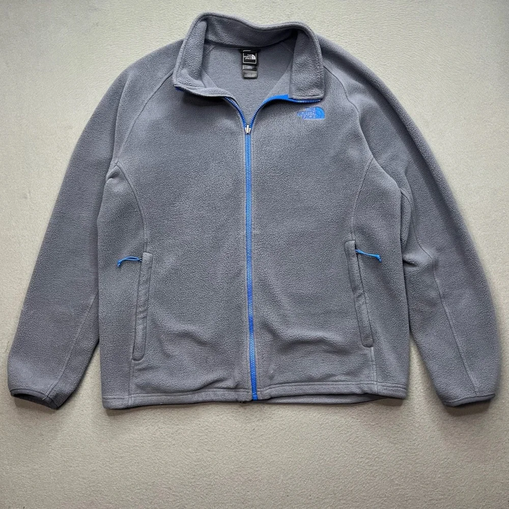 The North Face Men Jacket Gray Blue Polyester XL Full Zip T164 Gorpcore Outdoor